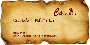 Csikó Márta névjegykártya